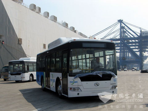 59 Kinglong 천연 가스 버스가 남미로 배달